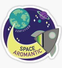Pegatina Space Aromantic: Variante verde / gris