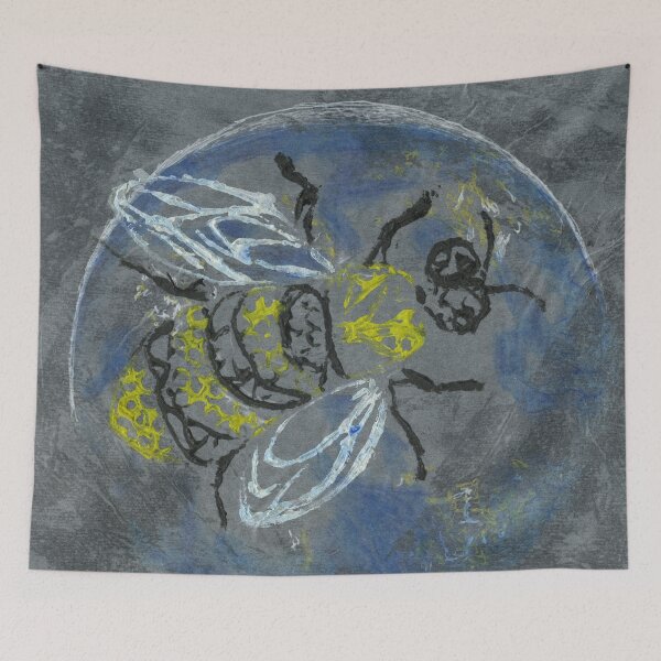 Item preview, Collagraph Bee Earth Night designed and sold by LymphomaLass.