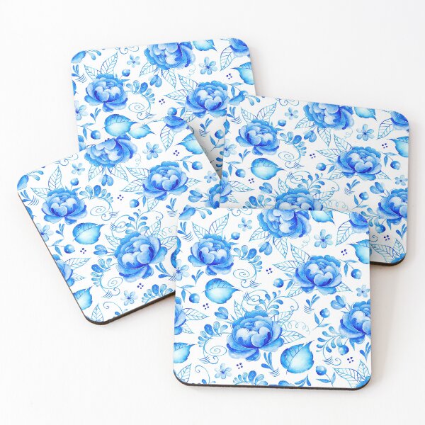Item preview, Blue and White Floral designed and sold by FunWithChemo.