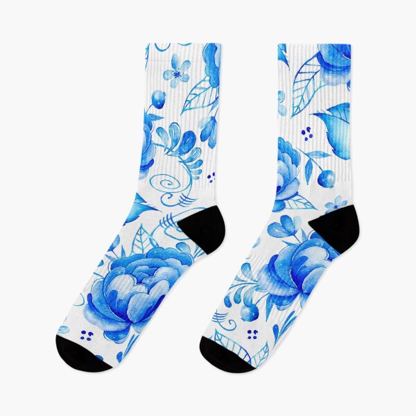 Item preview, Blue and White Floral designed and sold by FunWithChemo.