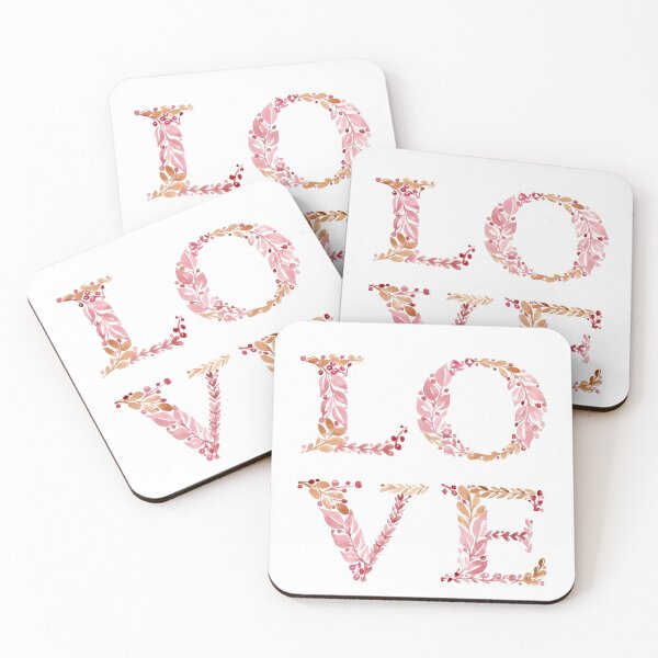 Item preview, Love 2 - brown & vintage rose designed and sold by Rachel Dash-Williams Creative.
