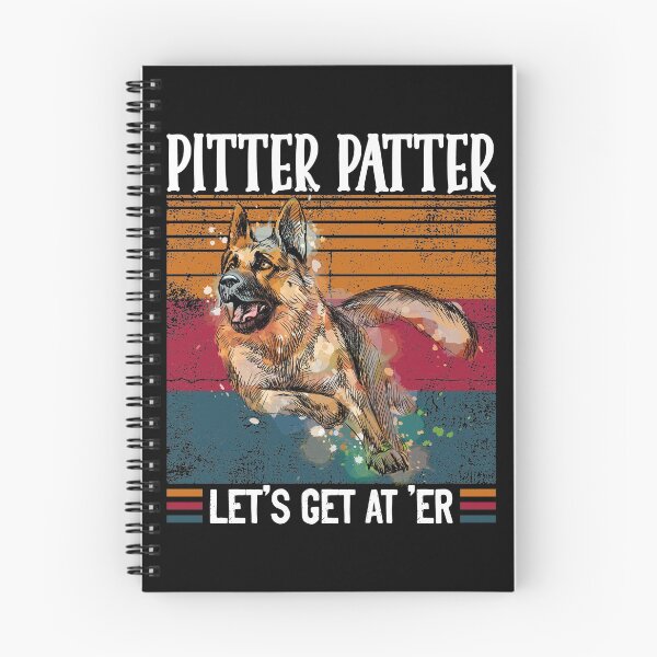 Item preview, Pitter Funny Patter Let's Get At 'er Retro German Shepherd designed and sold by RayPrint.
