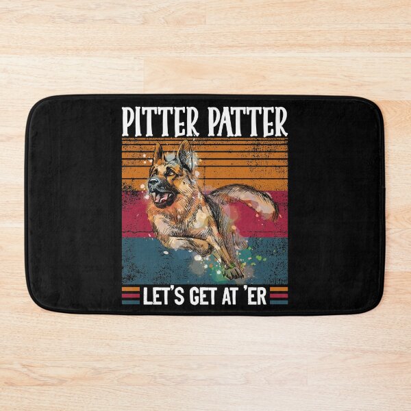 Item preview, Pitter Funny Patter Let's Get At 'er Retro German Shepherd designed and sold by RayPrint.