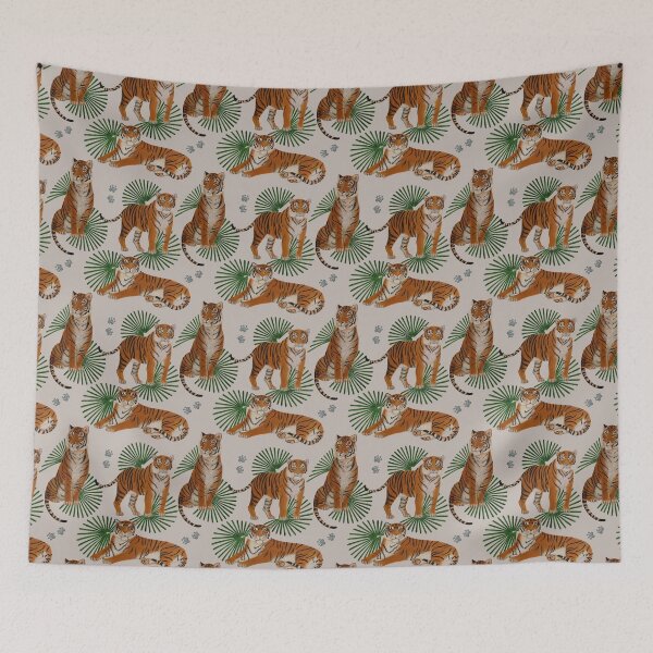 Item preview, Tosca the Tiger- Light Grey designed and sold by SJenkinsArt.