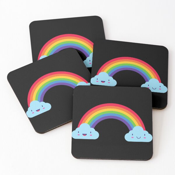 Item preview, Rainbow smiley clouds designed and sold by Aura __Print.