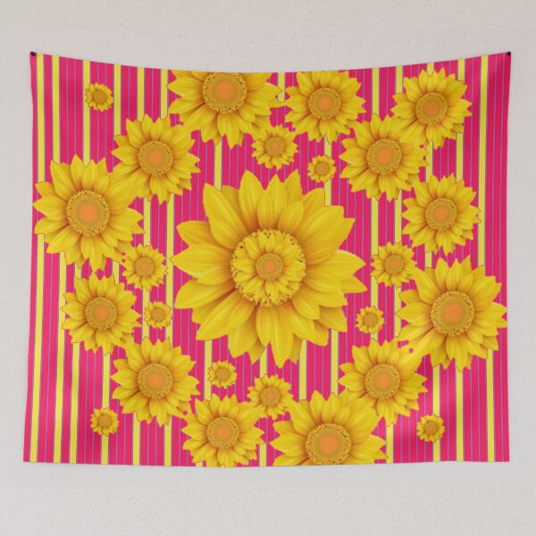 Item preview, CONTEMPORY MODERN ART SUNFLOWERS RED PATTERN ART designed and sold by sharlesart.