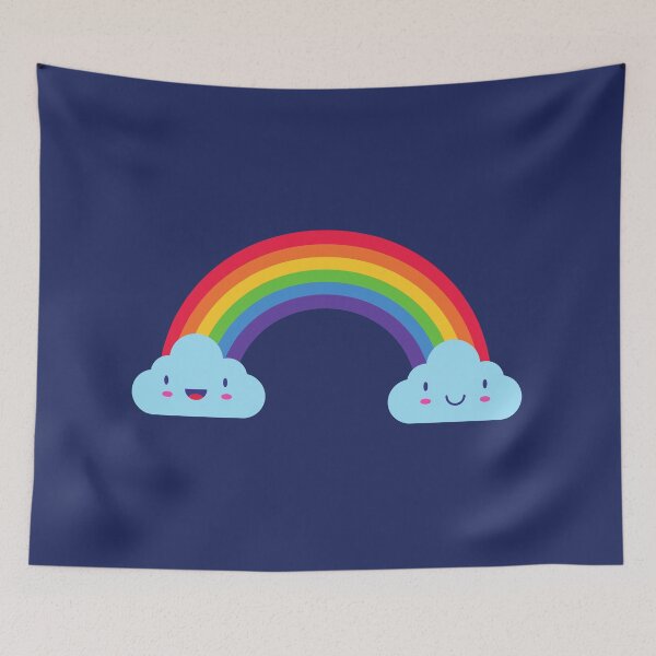 Item preview, Rainbow smiley clouds designed and sold by Aura __Print.
