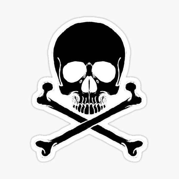 Piratenflagge, Freibeuter, Totenkopf, Knochen, schwarz Stock