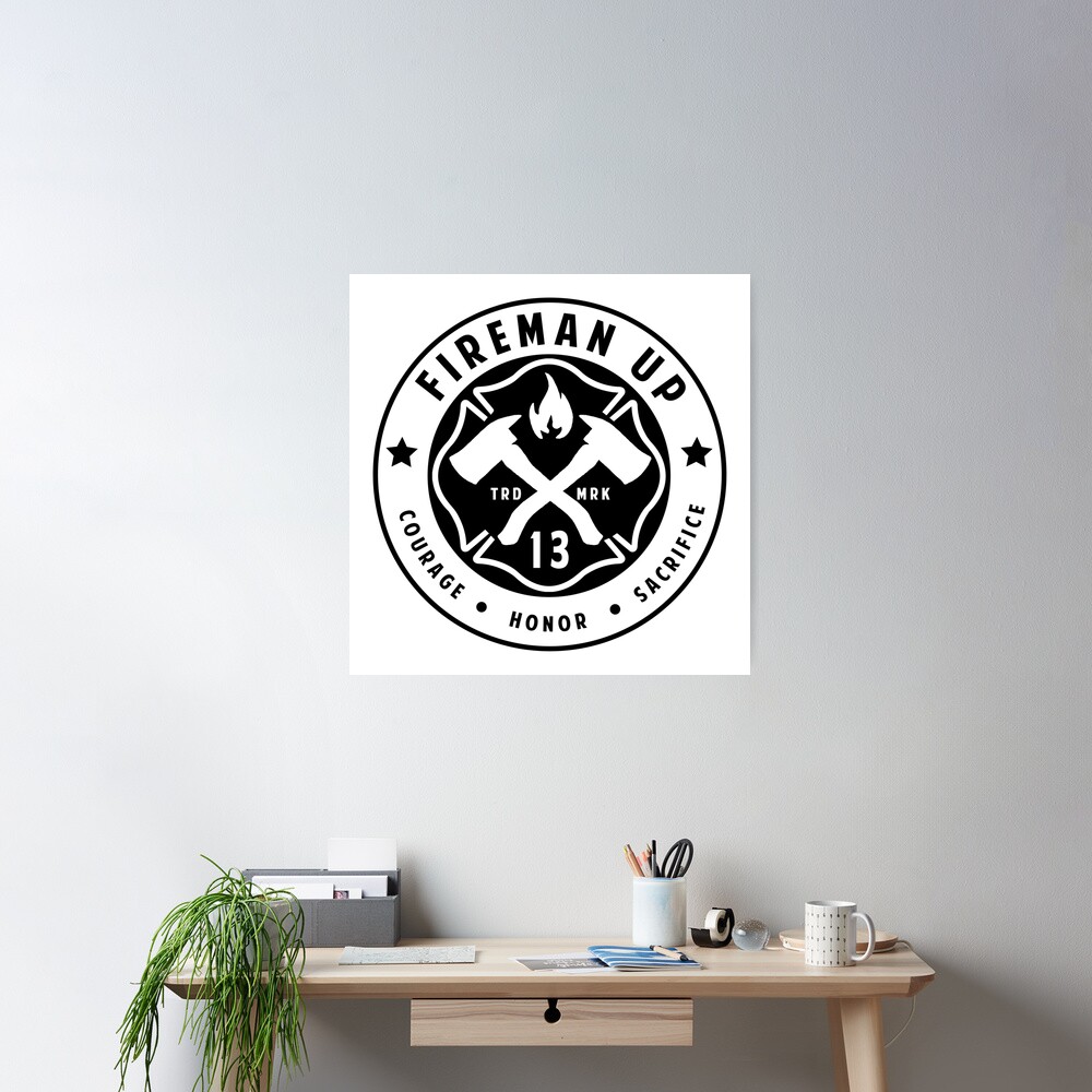 Fireman Up Classic Logo Poster