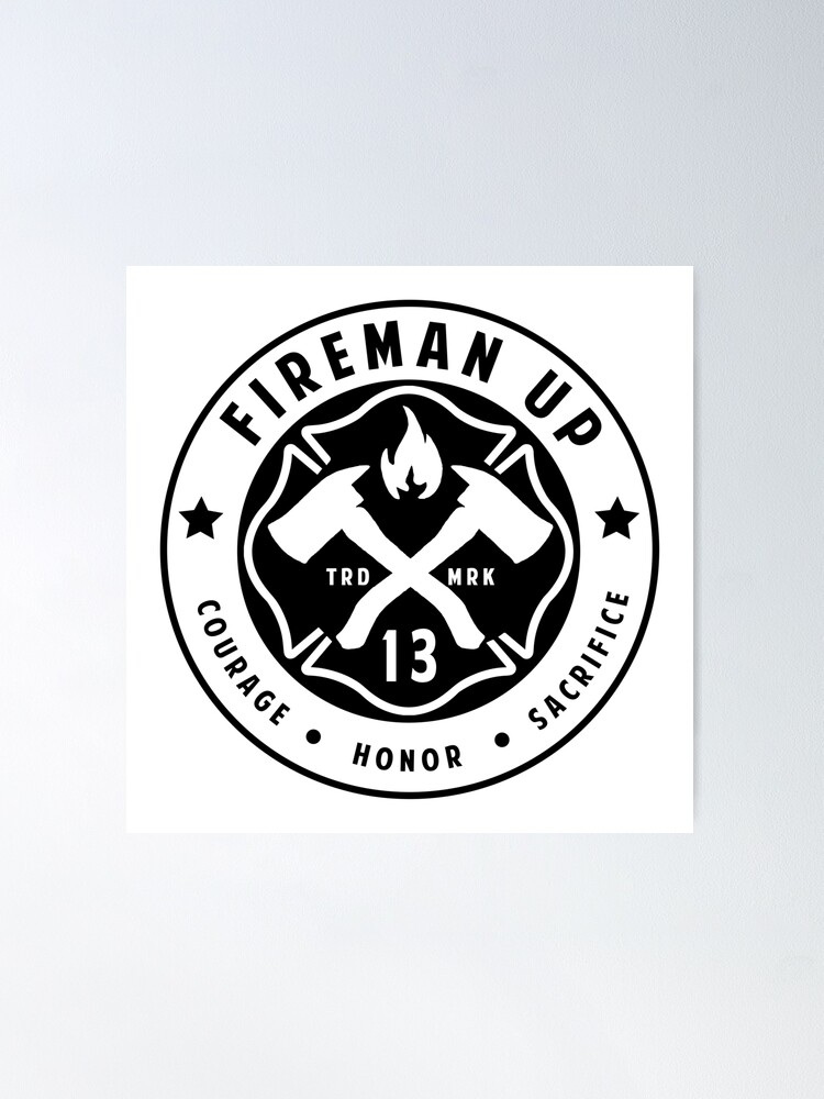 Alternate view of Fireman Up Classic Logo Poster