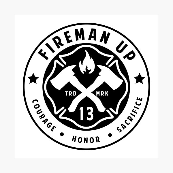Fireman Up Classic Logo Photographic Print