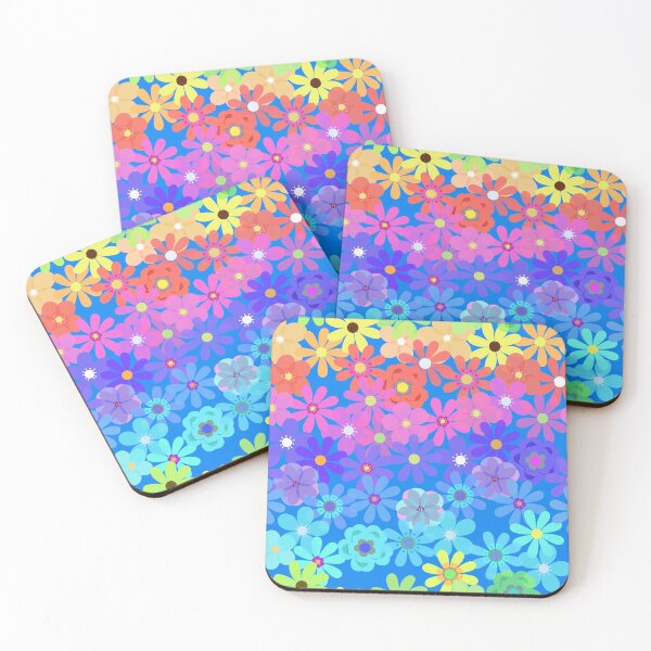 Item preview, Rainbow Hippie Flowers Horizontal Lines | Cherie's Art (c)2021 designed and sold by CheriesArt.