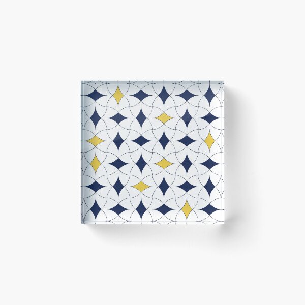 Item preview, Blue and Yellow Diamond Modern Mid Century Geometric Pattern Scandinavian Rustic Interior 06 designed and sold by BONBcreative.