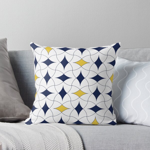 Item preview, Blue and Yellow Diamond Modern Mid Century Geometric Pattern Scandinavian Rustic Interior 06 designed and sold by BONBcreative.