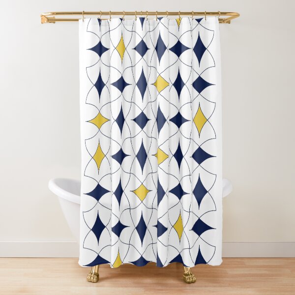 Item preview, Blue and Yellow Diamond Modern Mid Century Geometric Pattern Scandinavian Rustic Interior 06 designed and sold by BONBcreative.