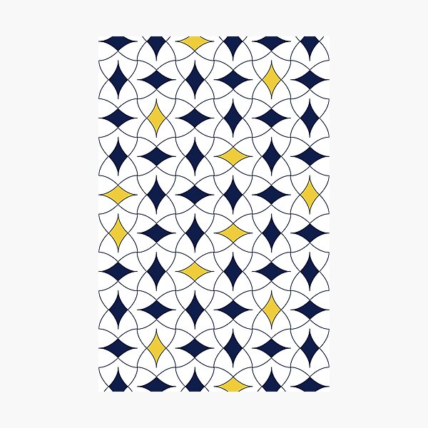 Item preview, Blue and Yellow Diamond Modern Mid Century Geometric Pattern Scandinavian Rustic Interior 06 designed and sold by BONBcreative.