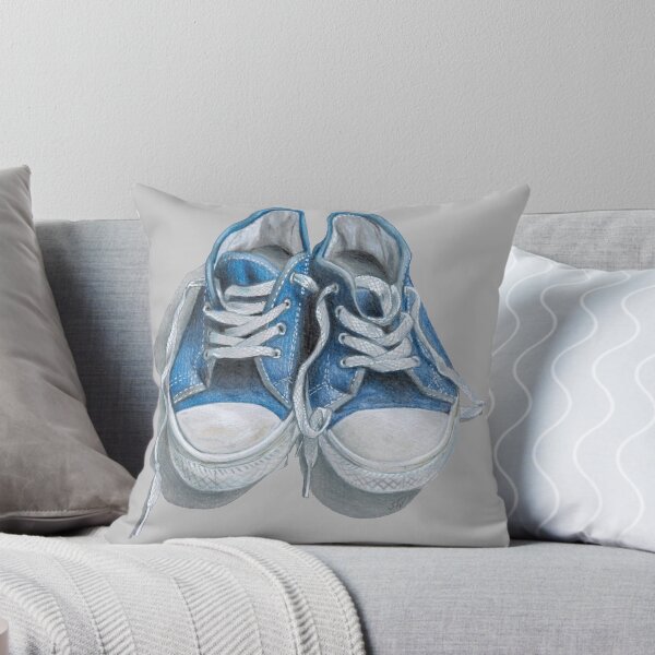 Aperçu de l'œuvre Chaussures en toile bleue (fond gris) créée et vendue par SandraWarmerdam.