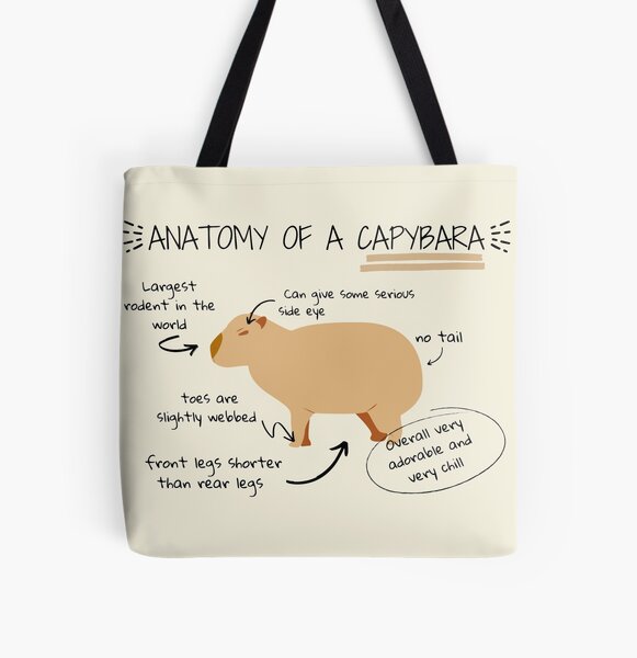 Capybara Tote Bag / Gift for Capybara Fan / Cute Capybara Gift for Teen /  Zero Waste Shopping Bag / Cottagecore Canvas Tote Bag / Forestcore