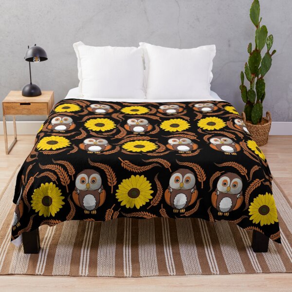 Item preview, owl surrounded by sunflower, Sunflower Owl gift designed and sold by happy gift art.