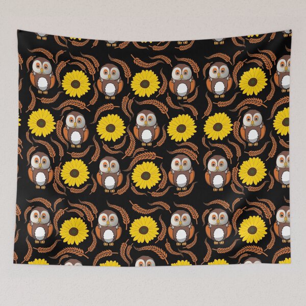 Item preview,  owl surrounded by sunflower, Sunflower Owl gift  designed and sold by happy gift art.