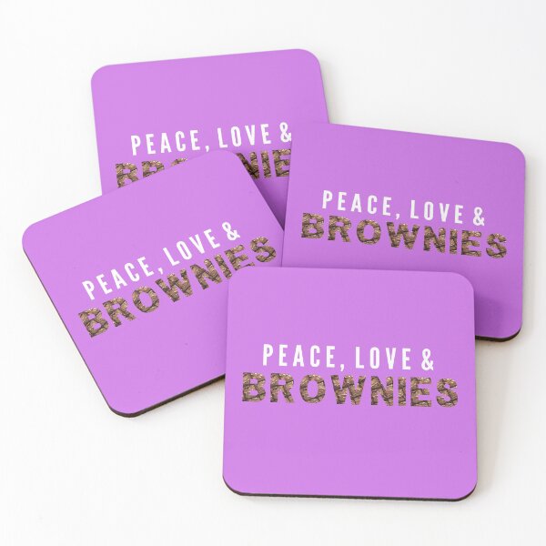 Item preview, Peace Love and Brownies | peace love happiness designed and sold by NerdyByDesign.