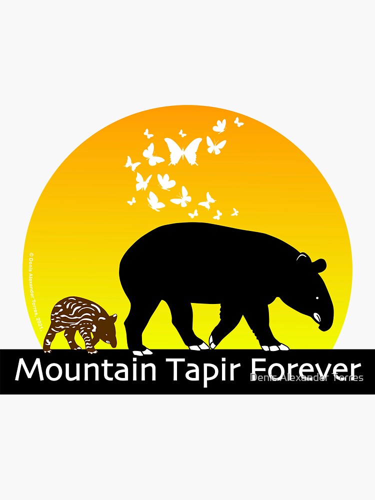 Imagen 3 de 3, Pegatina con la obra Mountain Tapir Forever, diseñada y vendida por visiontorres.