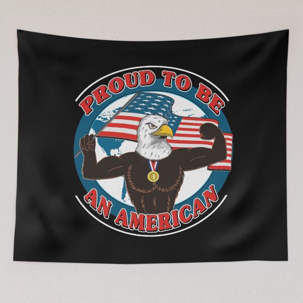 Item preview, Proud American, Patriotic American Bald Eagle, American Flag designed and sold by SaliDesigner.