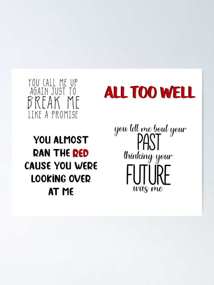 all too well taylor swift poster, sticker Poster for Sale by