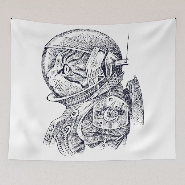 Item preview, Outerspace Cosmonaut Kitty Cat Spacesuit Astronaut designed and sold by ozunu.