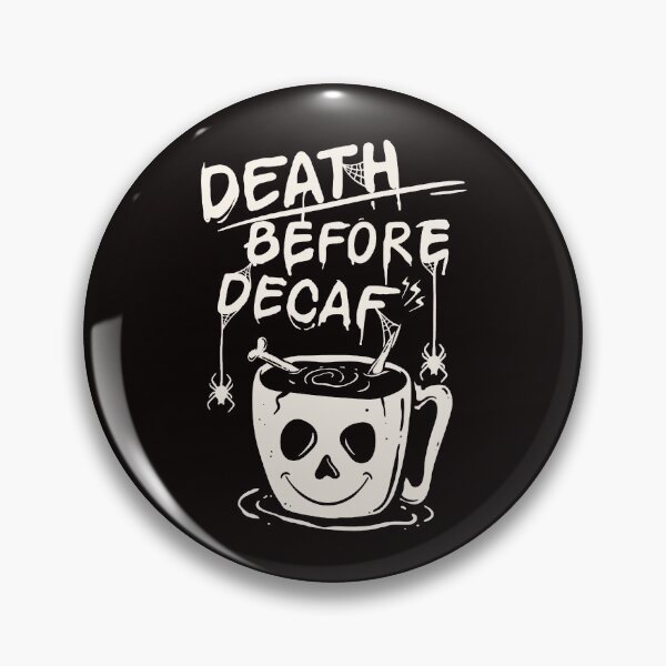 Item preview, Death Before Decaf Coffee -  Slogan Text Handwritten with Spiders Bones and a Skull Mug designed and sold by WearWolfDesigns.