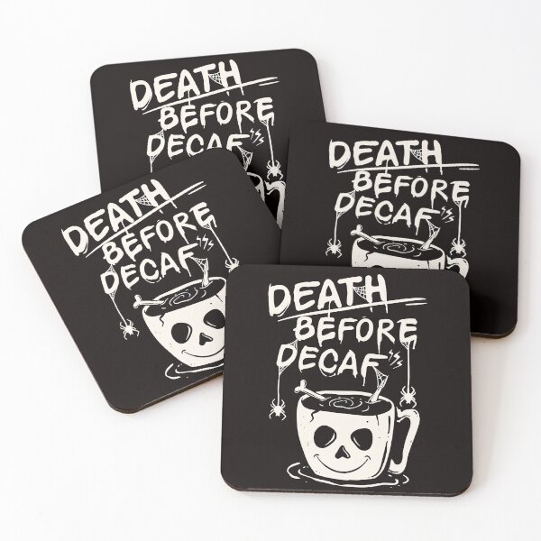 Item preview, Death Before Decaf Coffee -  Slogan Text Handwritten with Spiders Bones and a Skull Mug designed and sold by WearWolfDesigns.