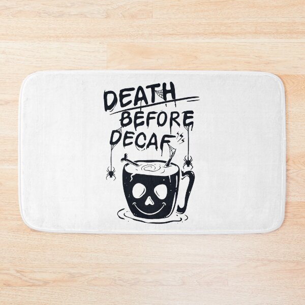Item preview, Death Before Decaf Coffee -  Slogan Text Handwritten with Spiders Bones and a Skull Mug designed and sold by WearWolfDesigns.