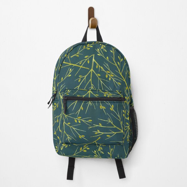 Item preview, Green and gold twigs pattern designed and sold by TrashPandaCreative.