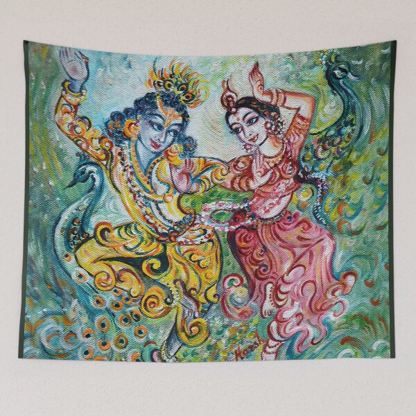 Item preview, Radha Krishna dancing - peacocks designed and sold by Harsh  Malik.