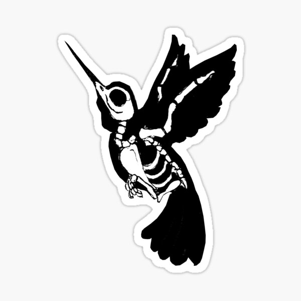 Skeleton Humming Bird Sticker