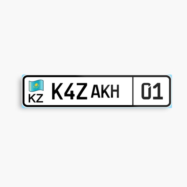 Kazakhstan car license plate Metal Print