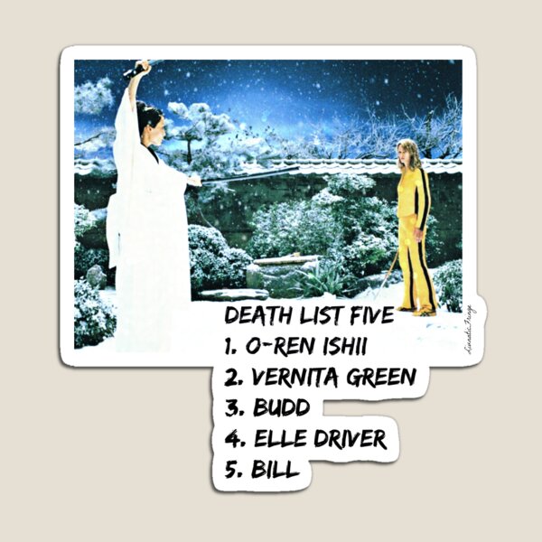 Kill Bill Death List 5 Magnet