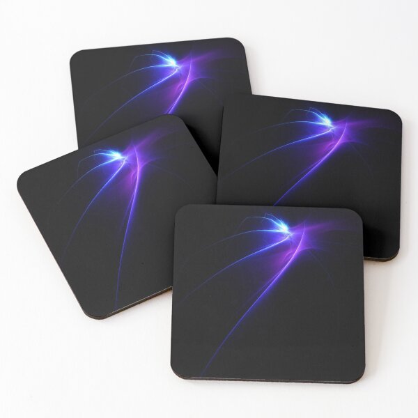 Item preview, Abstract blue and purple lines on black background designed and sold by tatkhagata.
