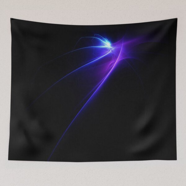 Item preview, Abstract blue and purple lines on black background designed and sold by tatkhagata.