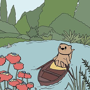 Artwork thumbnail, Otter Has a Peaceful Moment in a Rowboat by Otter-Grotto