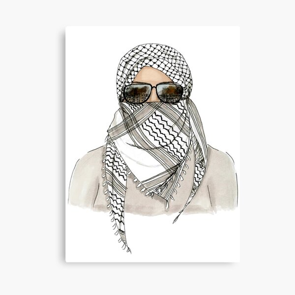 Colored Palestinian Keffiyeh - كوفية فلسطينية  Canvas Print for