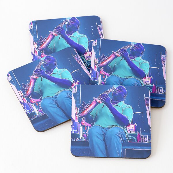 Item preview, Saxophonist in a cyberpunk world designed and sold by cyberpunkworld.
