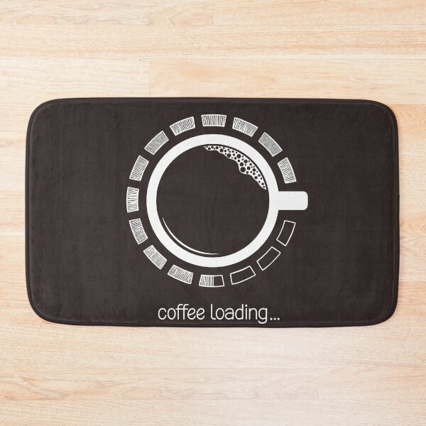 Item preview, Coffee Loading with Coffee Cup Surrounded by Loading Symbol White designed and sold by WearWolfDesigns.