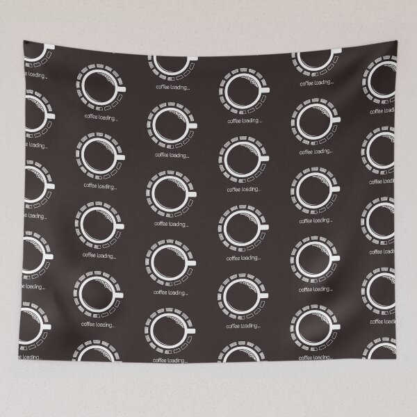 Item preview, Coffee Loading with Coffee Cup Surrounded by Loading Symbol White designed and sold by WearWolfDesigns.