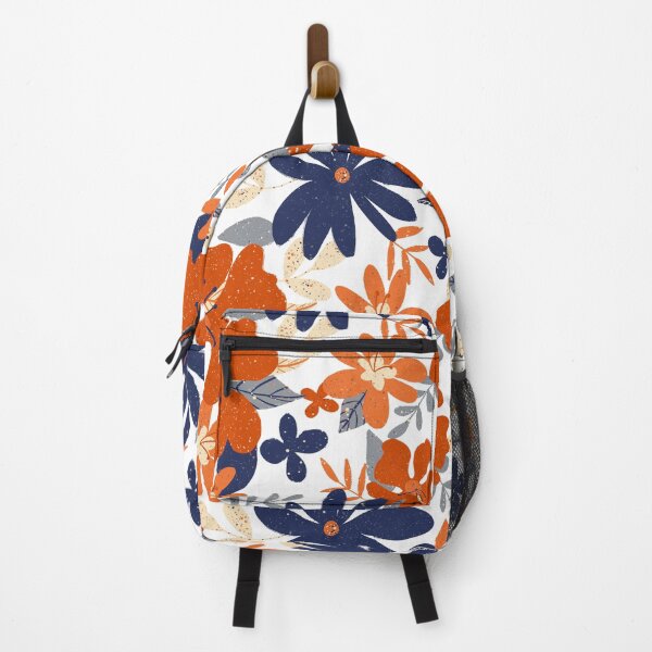 Item preview, Orange and Blue Flower Pattern designed and sold by Alisha Watercolors.