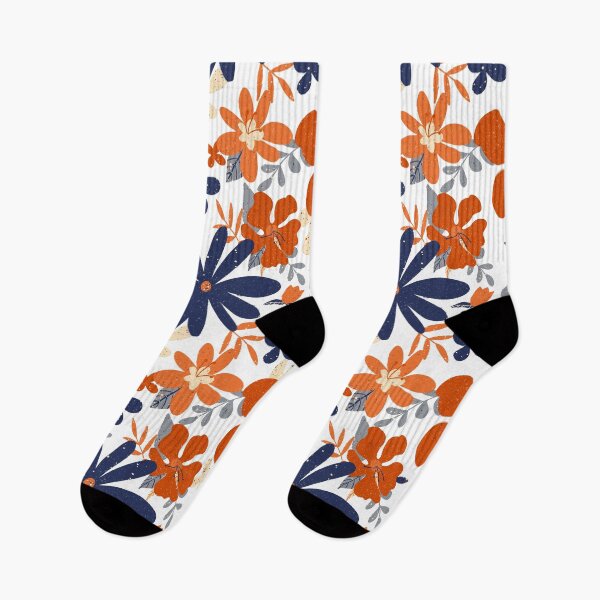Item preview, Orange and Blue Flower Pattern designed and sold by Alisha Watercolors.