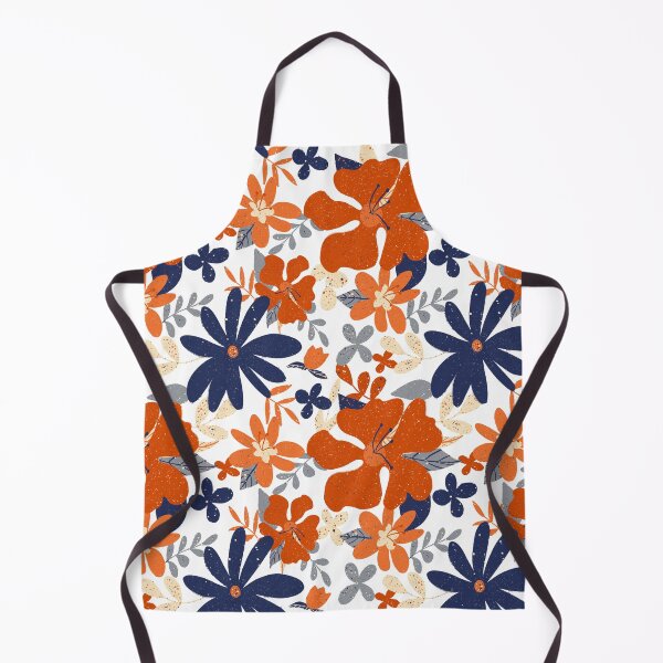 Item preview, Orange and Blue Flower Pattern designed and sold by Alisha Watercolors.