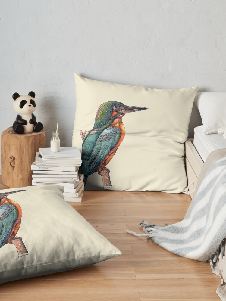Alternate view of Kingfisher Bird Floor Pillow