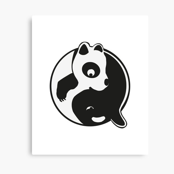 Panda Orca Killerwal Yin Yang Schwarzweiß  Leinwanddruck