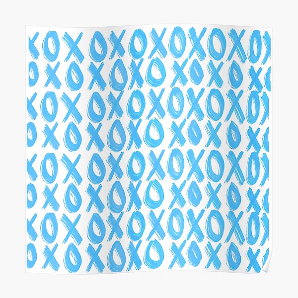 blue xoxo print Poster